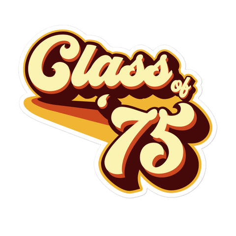 Class of 75 Graduation Retro 1975 Reunion Bubble-free stickers