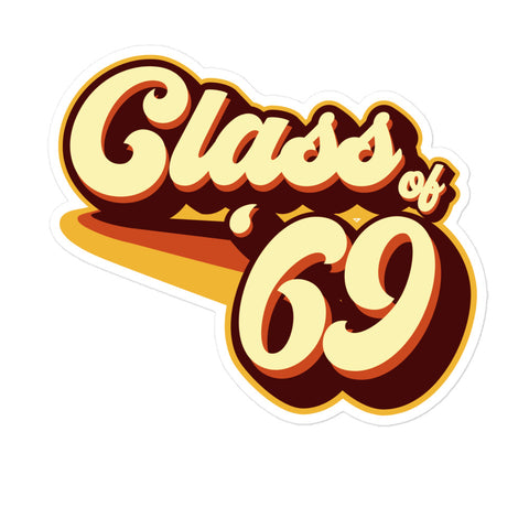 Class of 69 Graduation Retro 1969 Reunion Bubble-free stickers