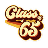 Class of 65 Graduation Retro 1965 Reunion Bubble-free stickers