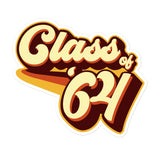 Class of 64 Graduation Retro 1964 Reunion Bubble-free stickers