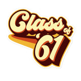 Class of 61 Graduation Retro 1961 Reunion Bubble-free stickers