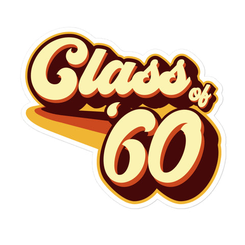 Class of 60 Graduation Retro 1960 Reunion Bubble-free stickers