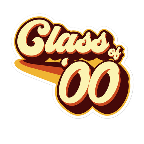 Class of 00 Graduation Retro 2000 Reunion Bubble-free stickers