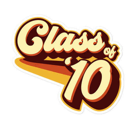 Class of 10 Graduation Retro 2010 Bubble-free stickers
