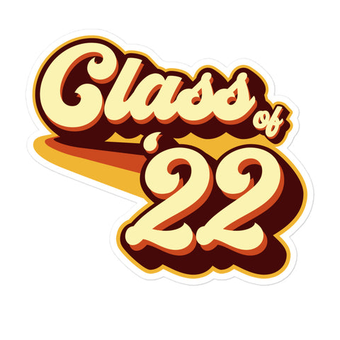 Class of 22 Graduation Retro 2022 Bubble-free stickers