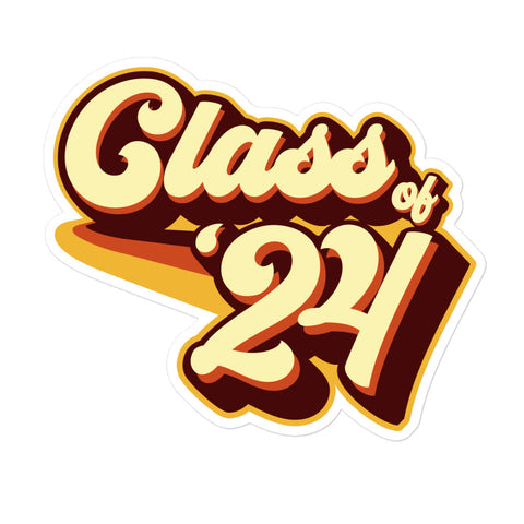 Class of 24 Graduation Retro 2024 Bubble-free stickers