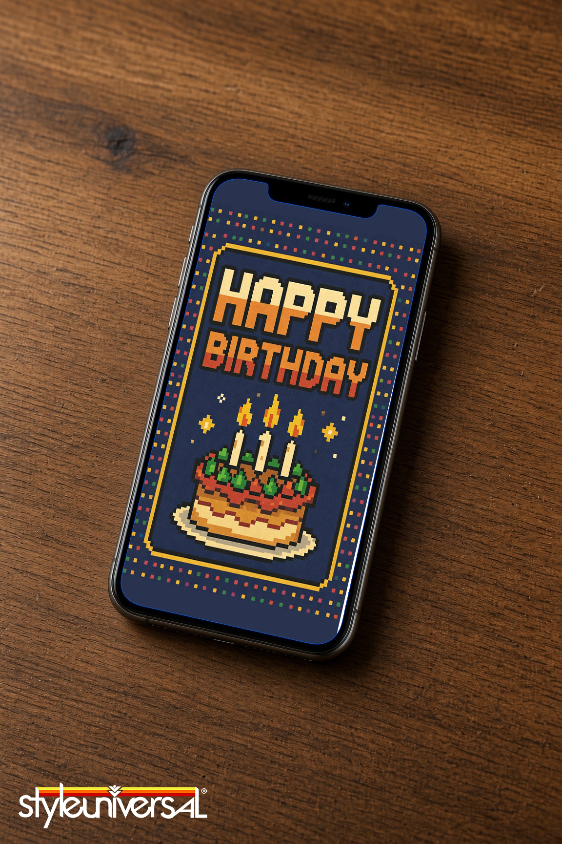 8-Bit Graphics Digital Birthday Greeting Card