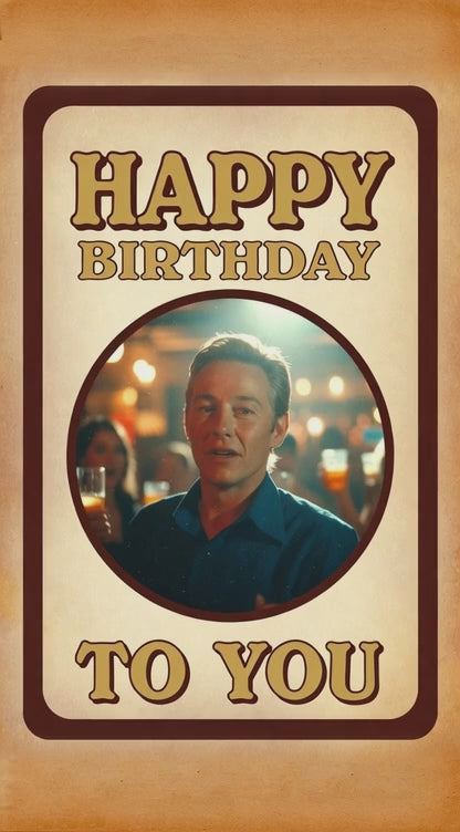 Funny Cheers Retro Happy Birthday Digital Greeting Card – Vintage 70s Style Birthday Card (Instant Download)