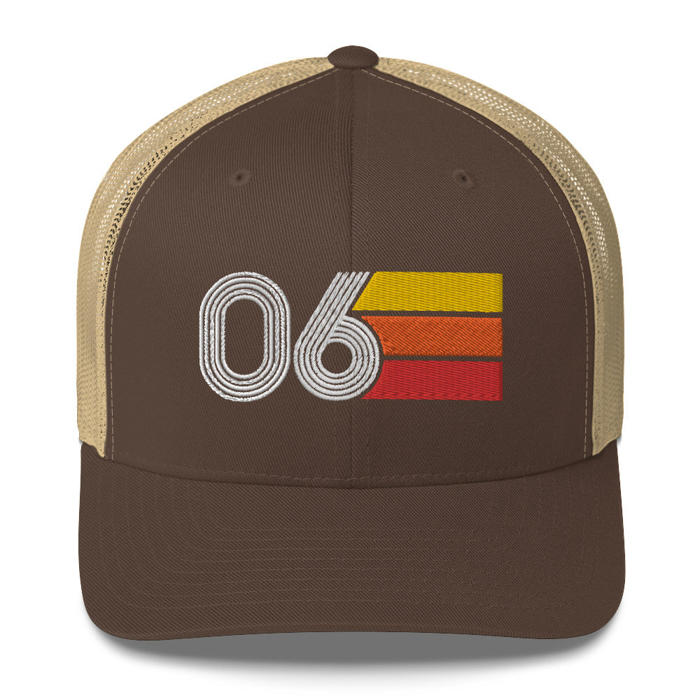 06 Number 2006 Birthday Retro Trucker Hat