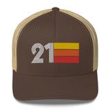 21 Number 21st Birthday Retro Men's Women's Trucker Hat
