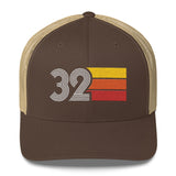 32 Number 32nd Birthday Retro Men's Women's Trucker Hat