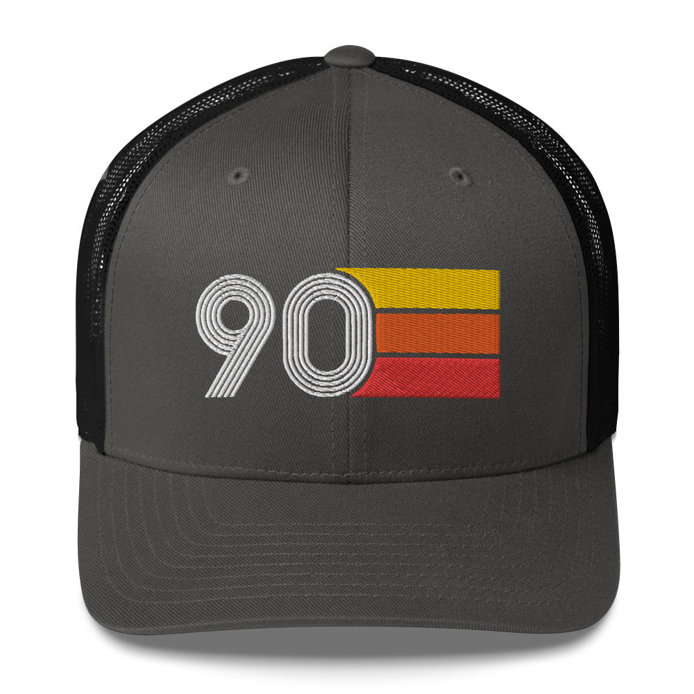 90 Number 1990 Birthday Retro Trucker Hat
