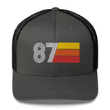 87 Number 1987 Birthday Retro Trucker Hat