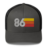 86 Number 1986 Birthday Retro Trucker Hat