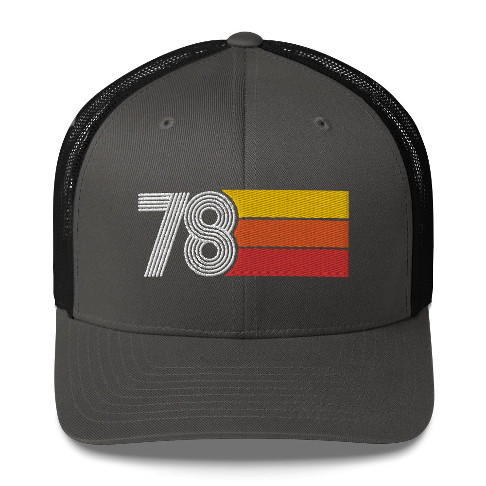 78 Number 1978 Birthday Retro Trucker Hat