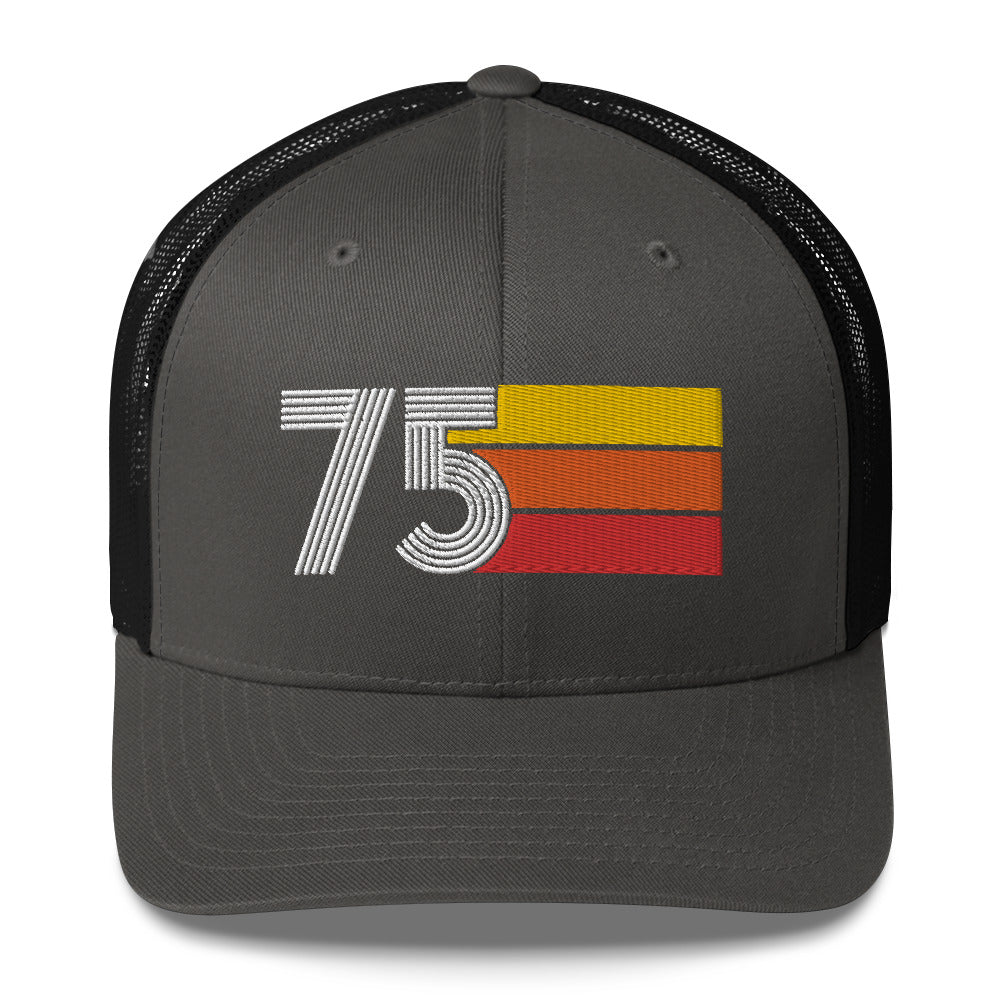 75 Number 1975 Birthday Retro Trucker Hat