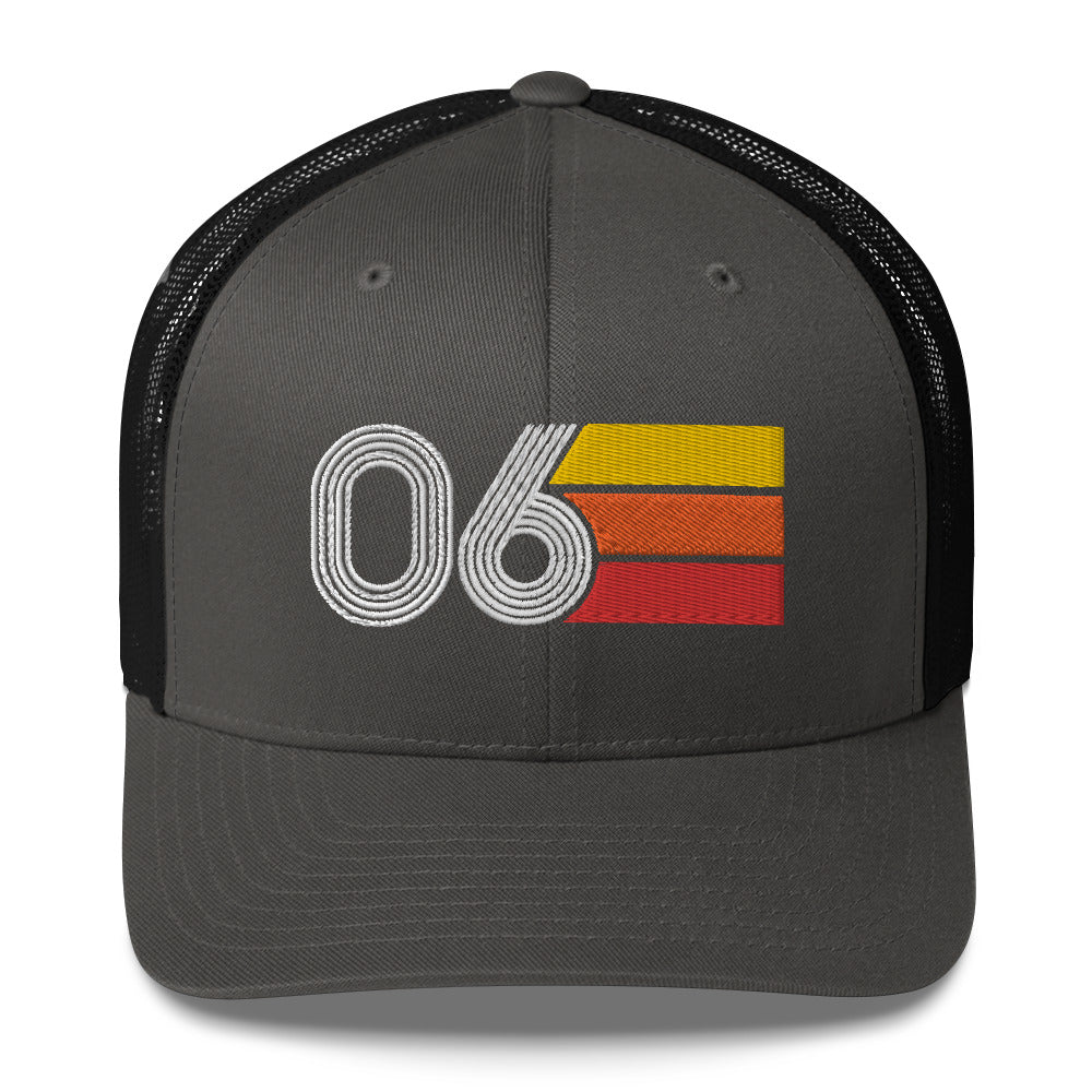 06 Number 2006 Birthday Retro Trucker Hat