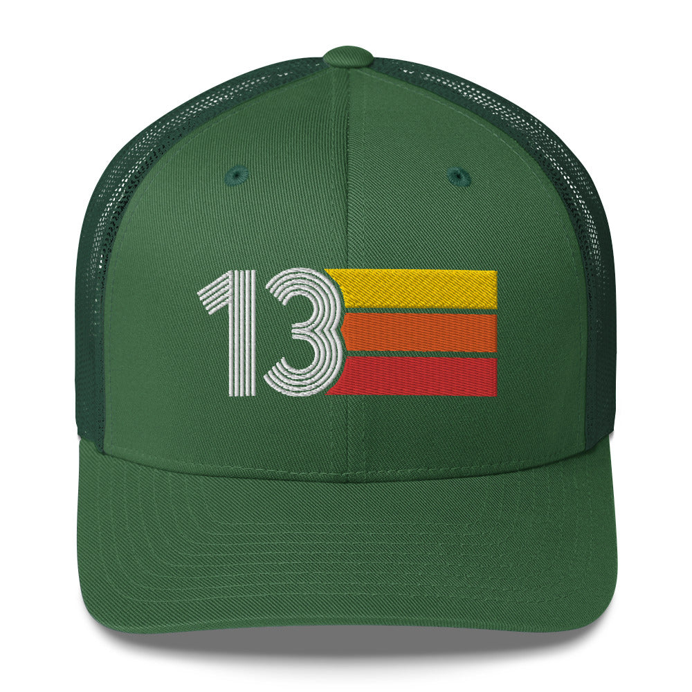 Engine 13 Hat 13 Number 13th Birthday Retro Trucker Hat – Styleuniversal