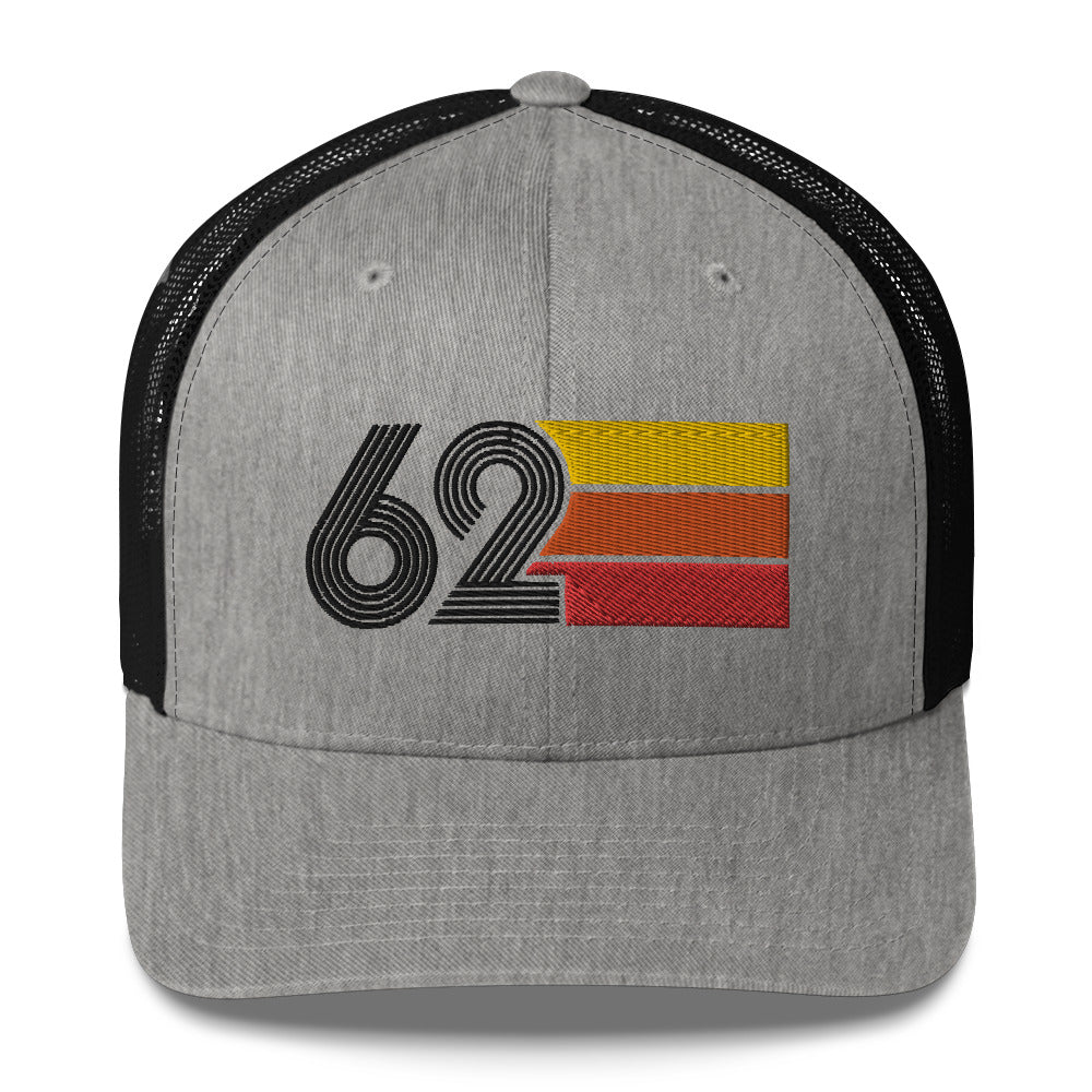 62 Number 1962 Birthday Retro Trucker Hat