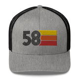58 Number 1958 Birthday Retro Trucker Hat