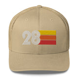 28 Number 28th Birthday Retro Men's Women's Trucker Hat