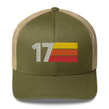 17 Number 17th Birthday Retro Men's Women's Trucker Hat