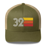 32 Number 32nd Birthday Retro Men's Women's Trucker Hat