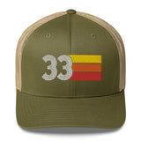 33 Number 33rd Birthday Retro Men's Women's Trucker Hat