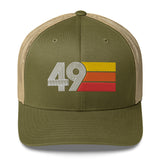 49 Number Vintage 1949 Decoration Birthday Hat Retro Trucker Cap