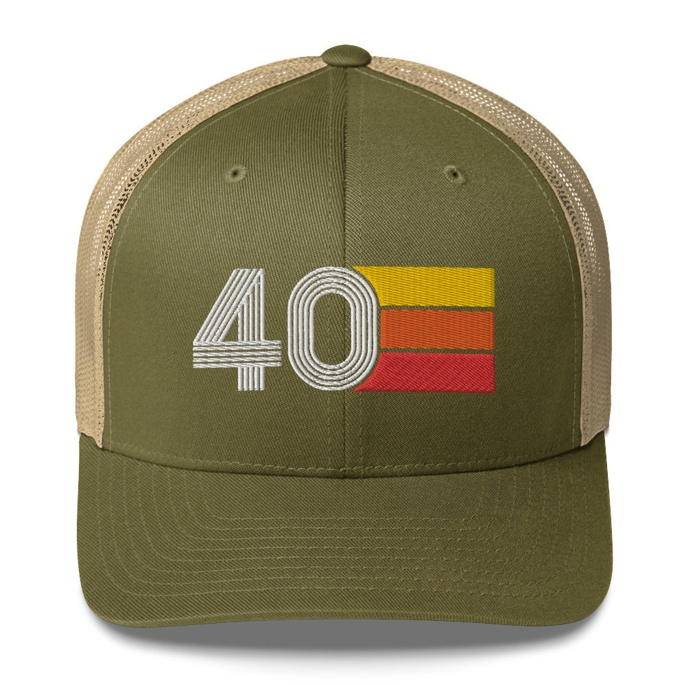 40 - 40th Birthday Retro Hat Trucker Cap