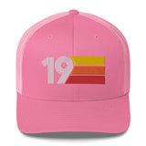 19 Number 19th Birthday Retro Men's Women's Trucker Hat