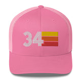 34 Number 34th Birthday Retro Men's Women's Trucker Hat