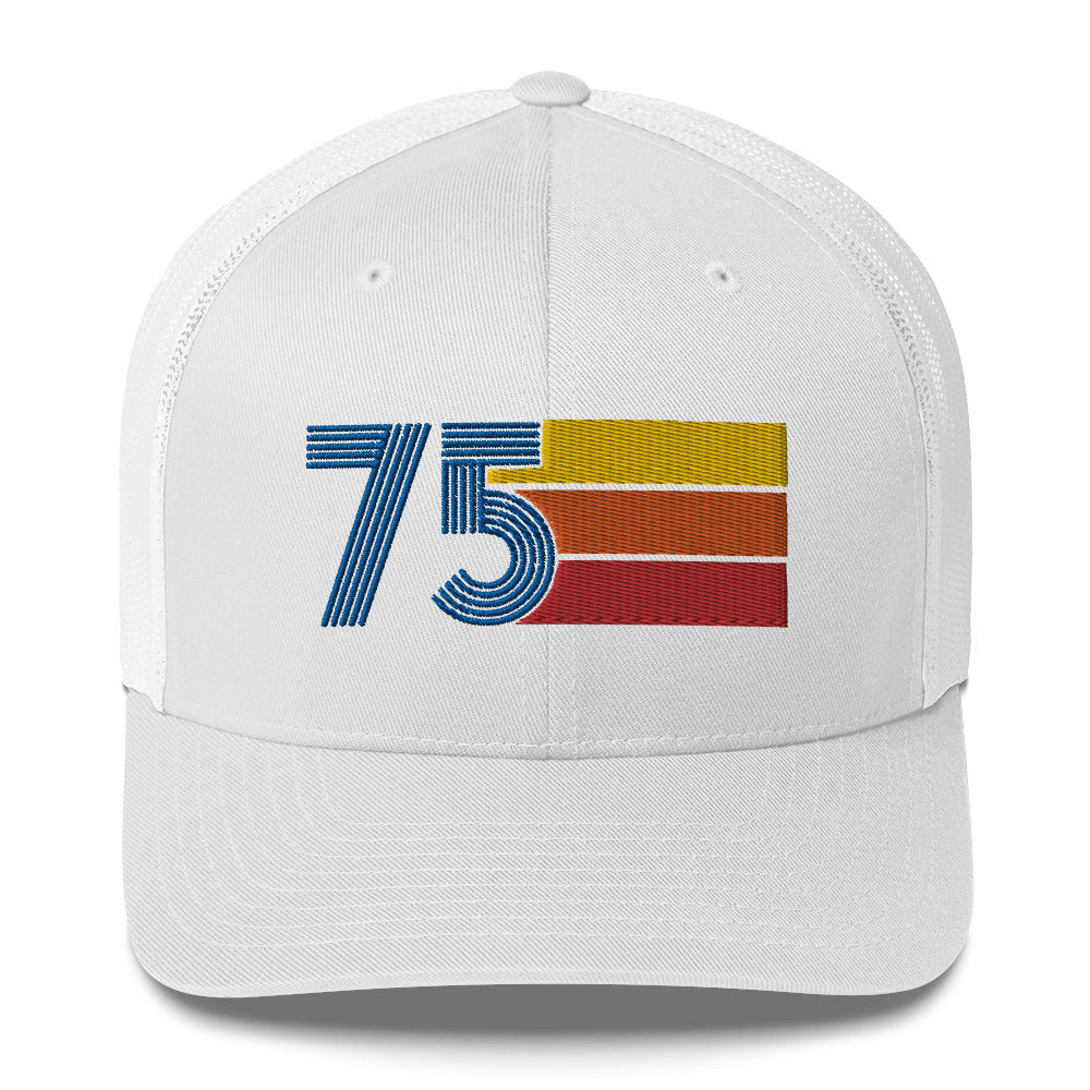 75 Number 1975 Birthday Retro Trucker Hat