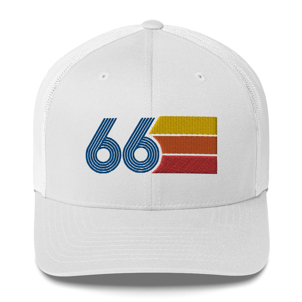 66 Number 1966 Birthday Retro Trucker Hat