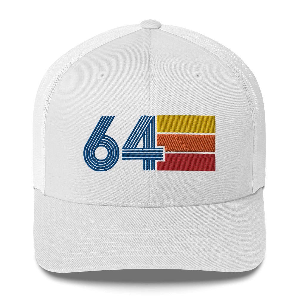 64 Number 1964 Birthday Retro Trucker Hat