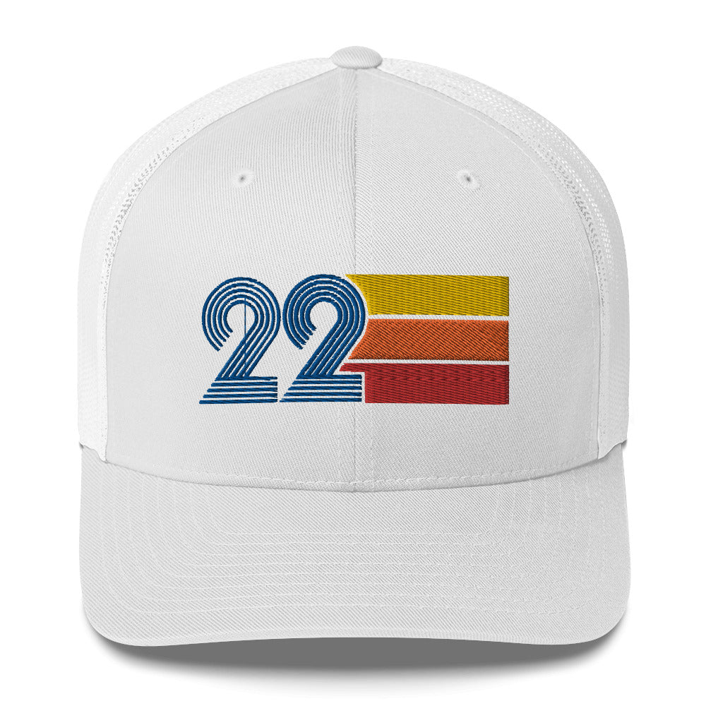 22 Number 22nd Birthday Retro Men's Women's Trucker Hat