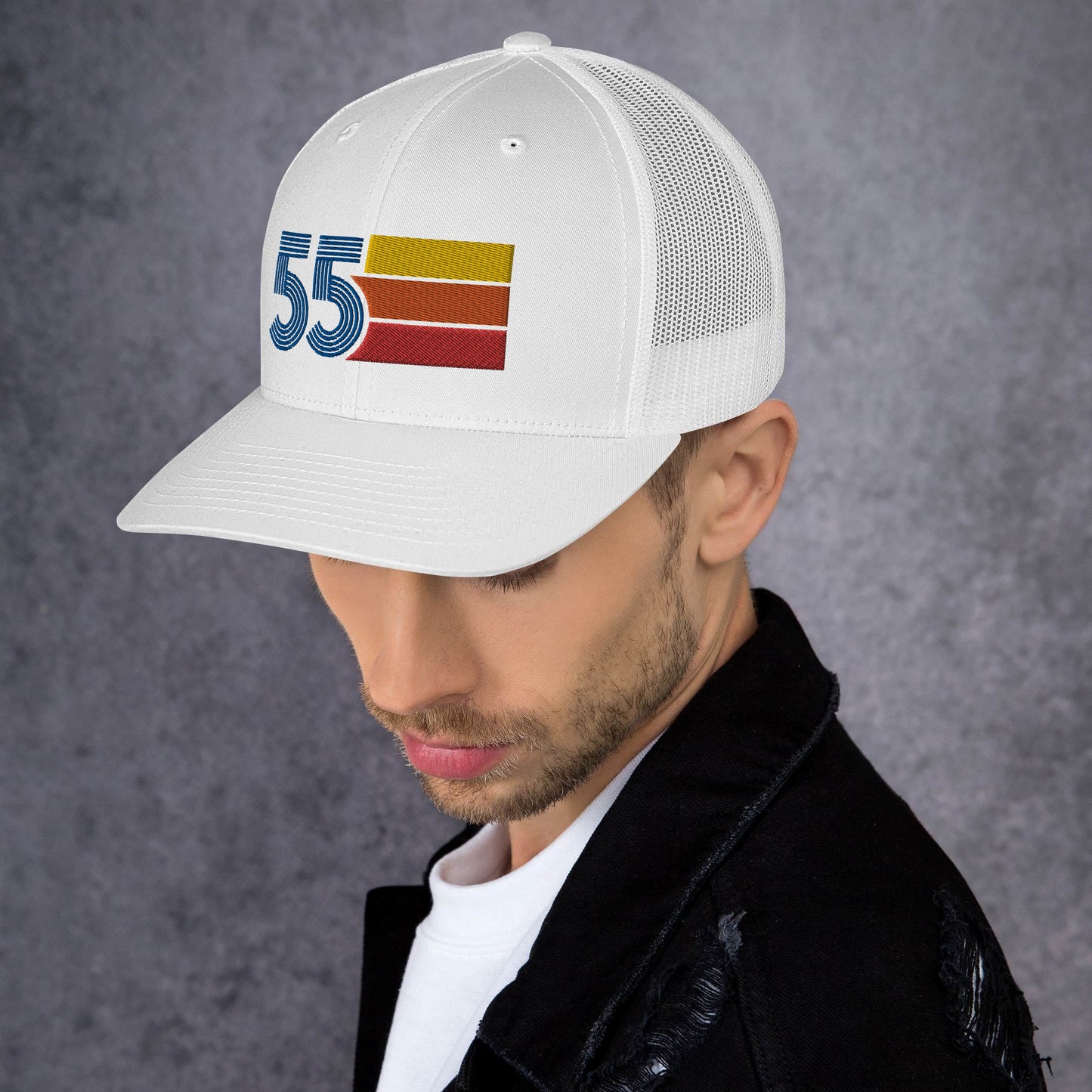 55 Number 1955 Birthday Retro Trucker Hat