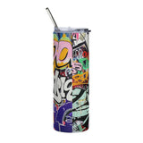 Urban Graffiti Art 20 oz Insulated Stainless Steel Tumbler with Metal Straw