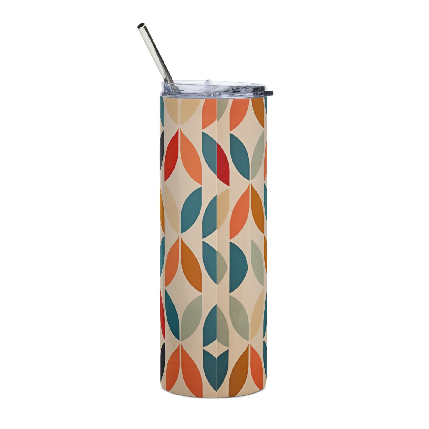 Mid-Century Teardrop 20 oz Insulated Stainless Steel Tumbler with Metal Straw