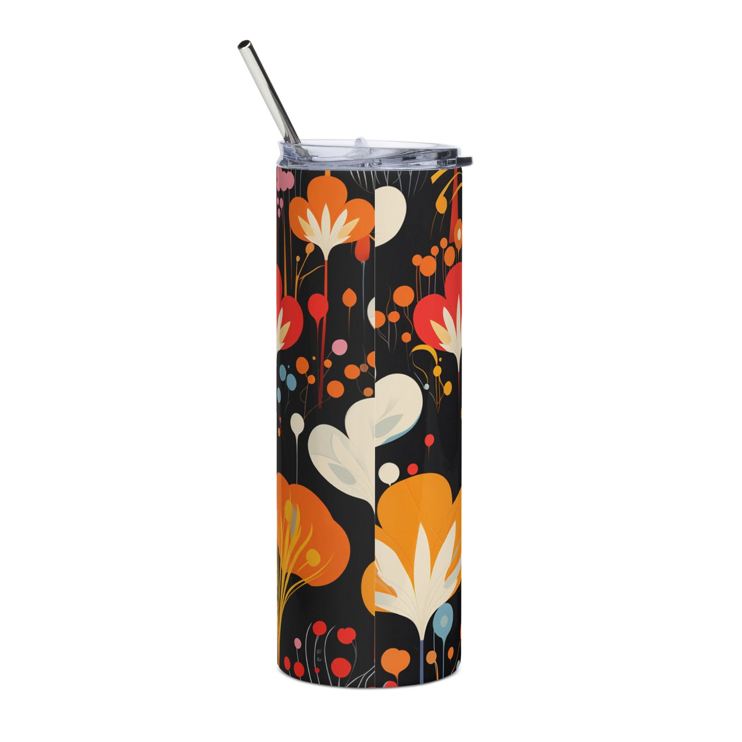 Midnight Garden 20 oz Insulated Stainless Steel Tumbler with Metal Straw