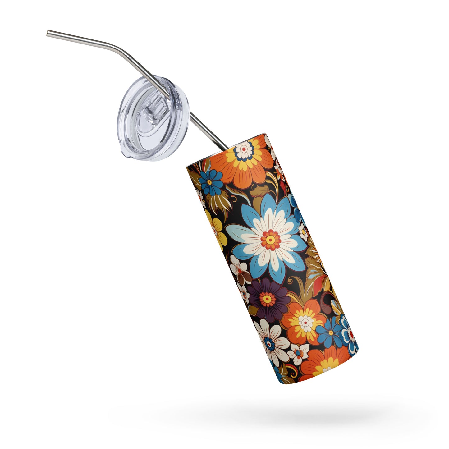 Retro Bloom 20 oz Insulated Stainless Steel Tumbler with Reusable Straw
