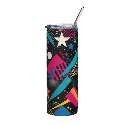 Galactic Retro 20 oz Insulated Stainless Steel Tumbler with Metal Straw