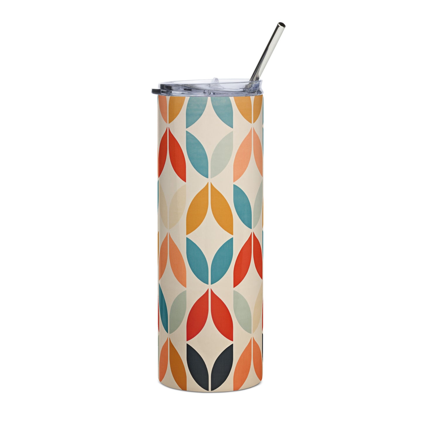 Mid-Century Teardrop 20 oz Insulated Stainless Steel Tumbler with Metal Straw