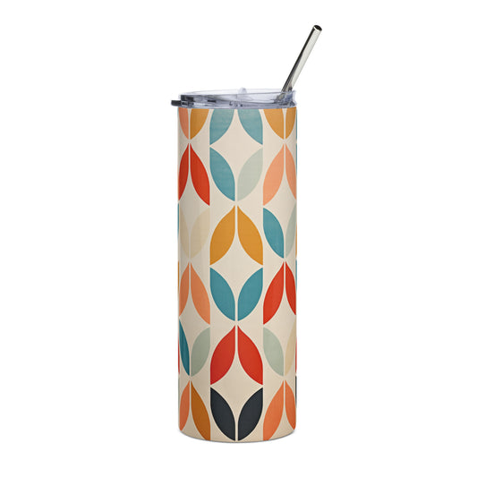Mid-Century Teardrop 20 oz Insulated Stainless Steel Tumbler with Metal Straw