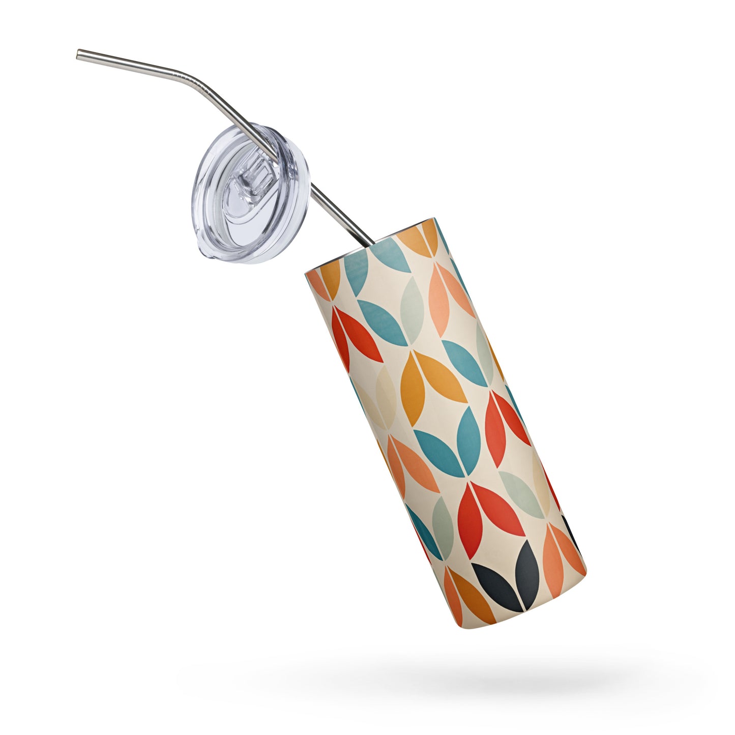 Mid-Century Teardrop 20 oz Insulated Stainless Steel Tumbler with Metal Straw
