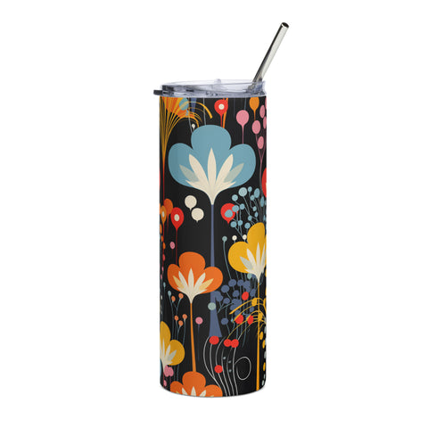 Midnight Garden 20 oz Insulated Stainless Steel Tumbler with Metal Straw