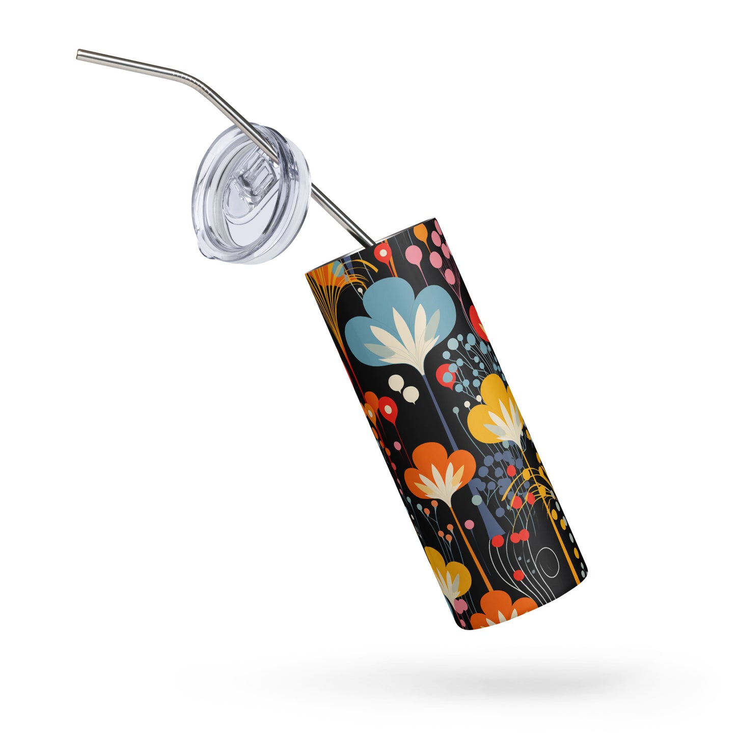 Midnight Garden 20 oz Insulated Stainless Steel Tumbler with Metal Straw
