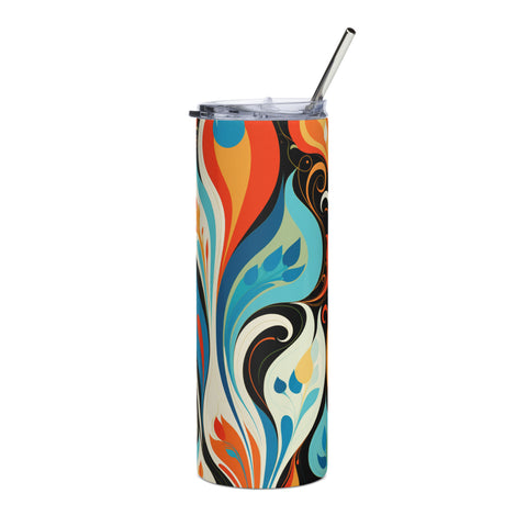 Swirling Elegance 20 oz Insulated Stainless Steel Tumbler with Metal Straw