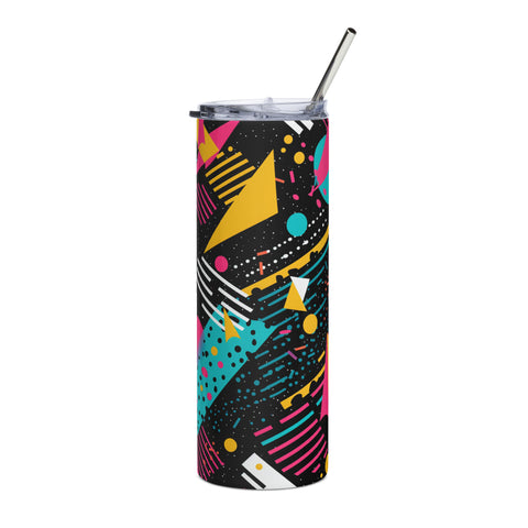 Electro-Pop 20 oz Insulated Stainless Steel Tumbler with Metal Straw