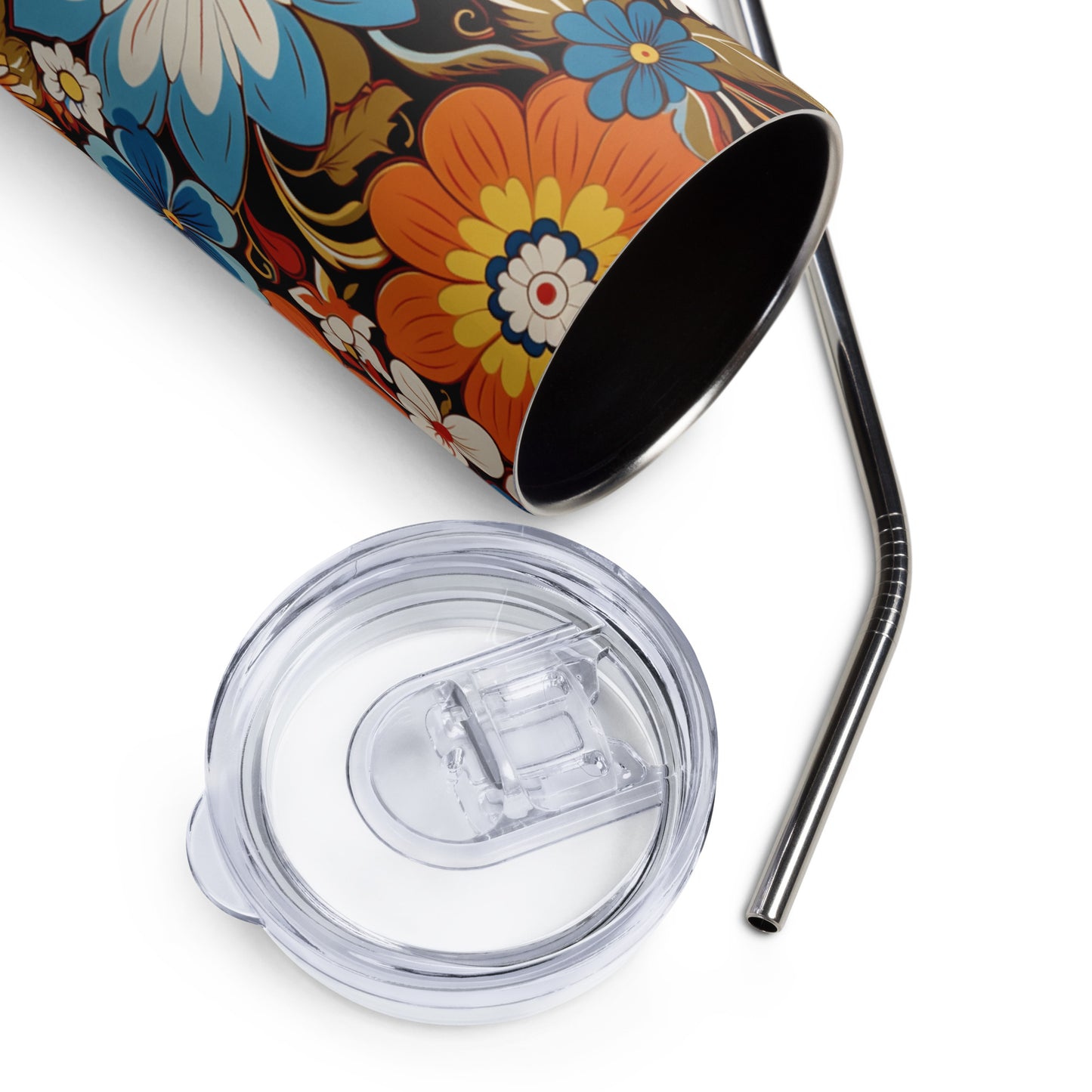 Retro Bloom 20 oz Insulated Stainless Steel Tumbler with Reusable Straw